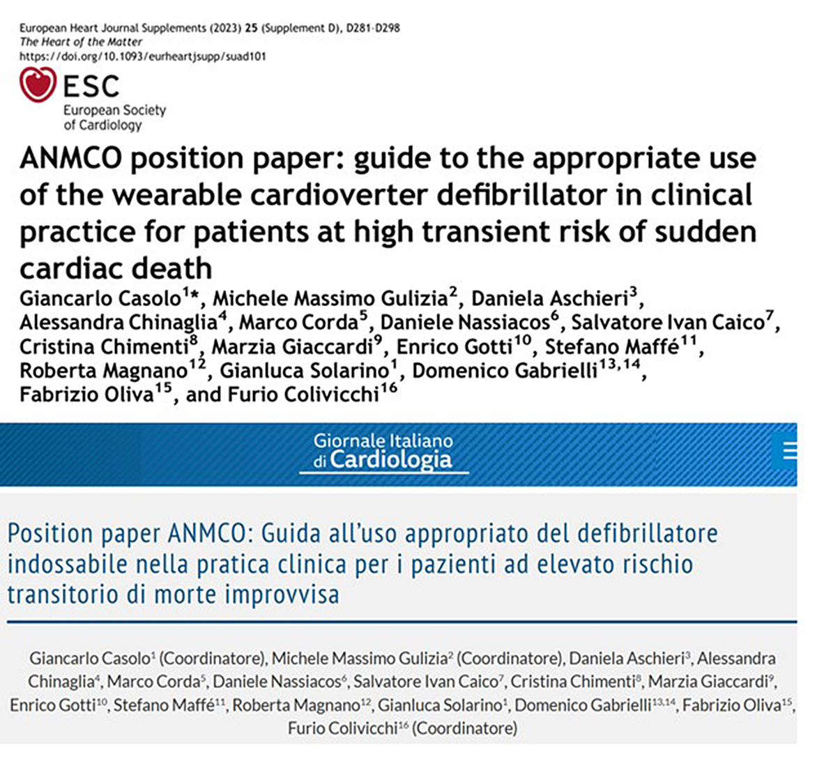 ANMCO: leader nella promozione dell’appropriata implementazione di terapie innovative